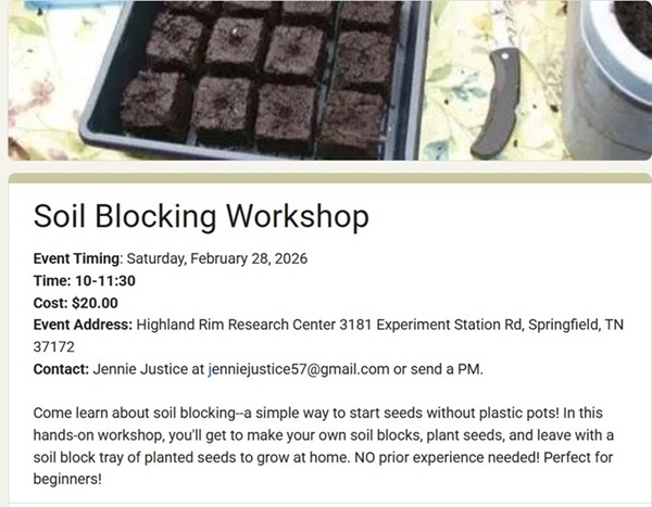 Soil Blocking Workshop